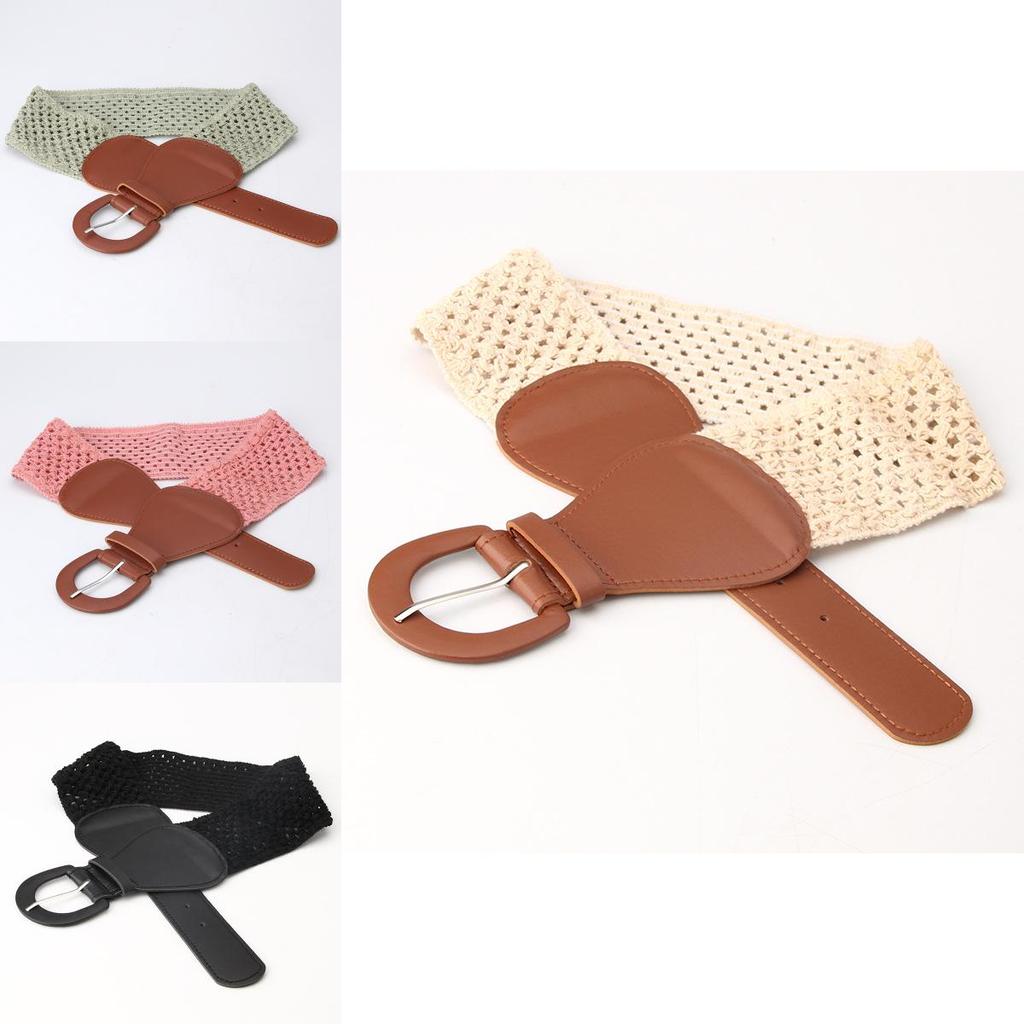 Винтажный женский пояс с металлической пряжкой и регулируемой эластичной посадкой