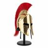 King Leonidas Golden Spartan Helmet, Red Plume Greek Warrior Armor, 300 Movie Replica Cosplay Helm, Medieval Greek Collectible