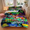 Colorful Cartoon Characters Print 3Pcs Bedding Setduvet Cover With 2 Bedropillowcase Home Birthday Gift