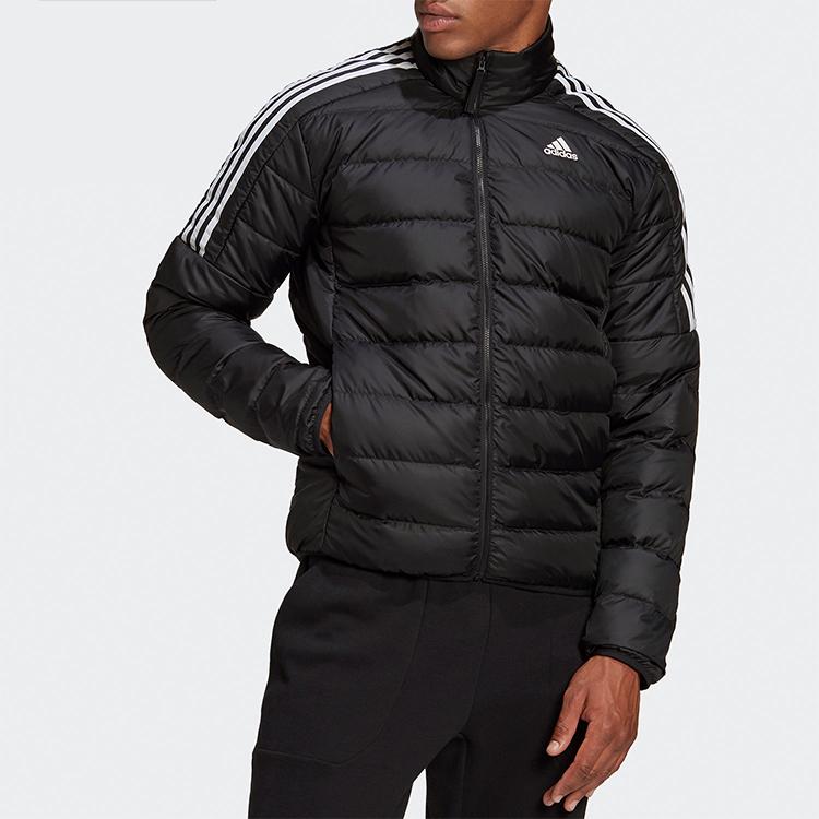 adidas Спортивная куртка с хлопковой подкладкой и воротником-стойкой с логотипом, мужская верхняя одежда, черная GH4589