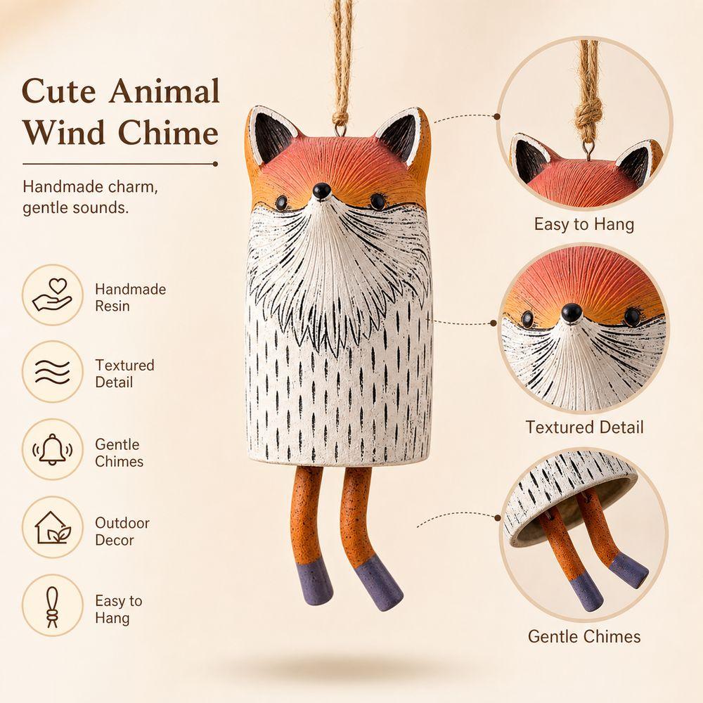 Weather Resistant Animal Wind Chime Nordic Rustic Style Animal Garden Chime Memorial Display