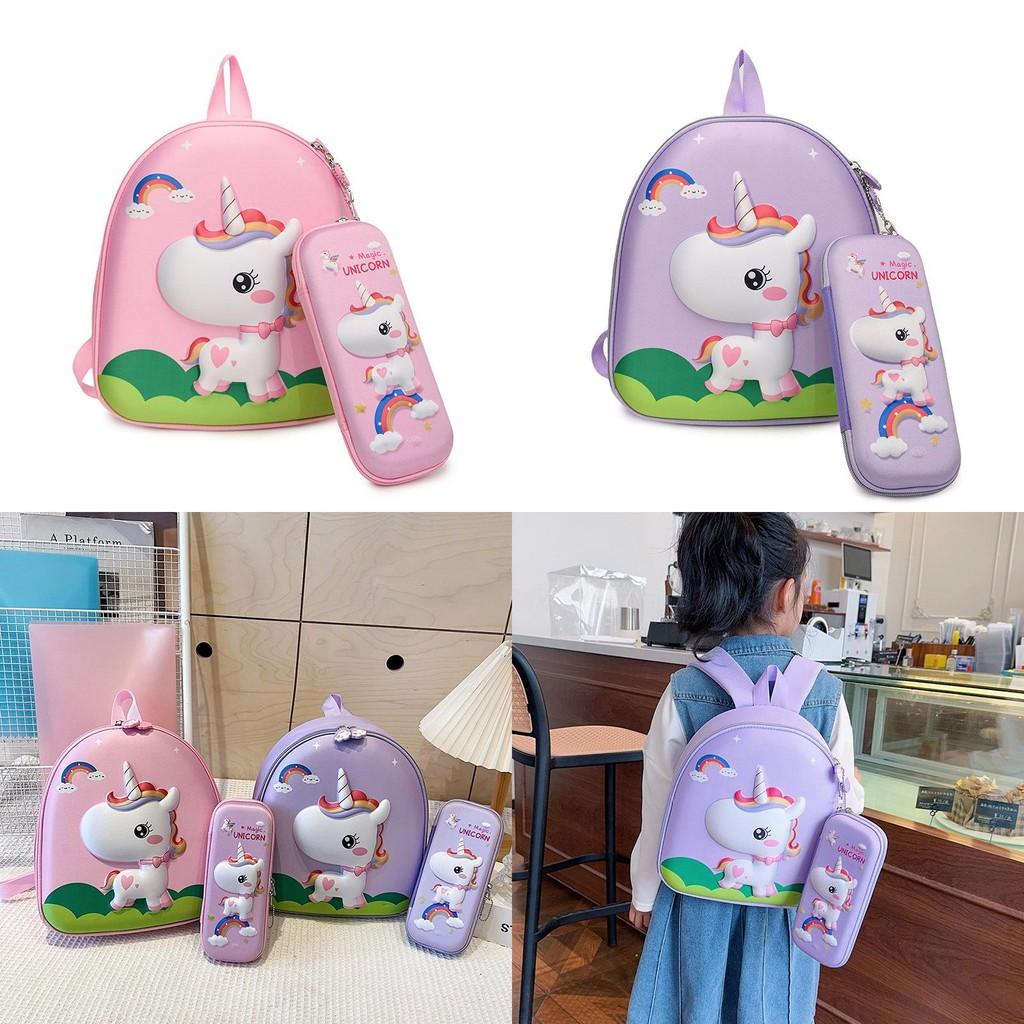 Charming Unicorn 3d Pvc Backpack For Preschoolers With Large Capacity And Waterproof Features Ideal For School Activities