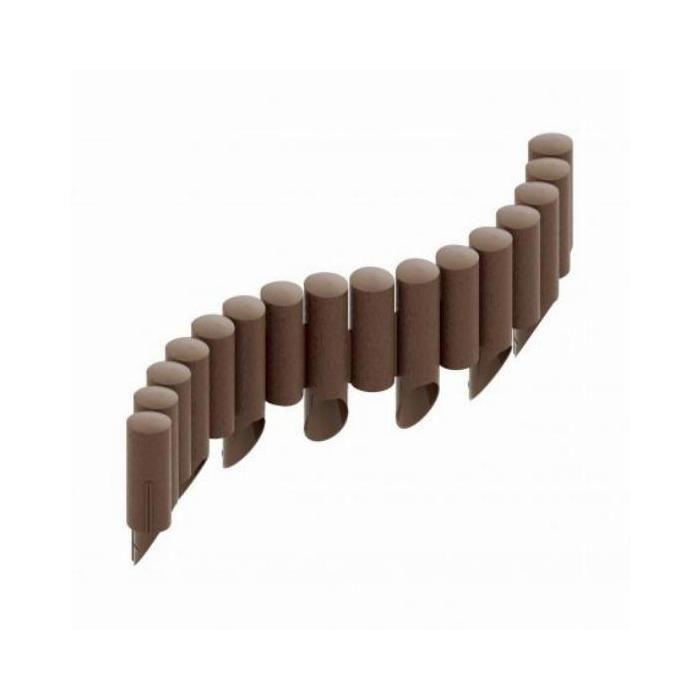 Palissade de jardin - STANDARD - Marron - Hauteur 25,5 cm - Longueur 2,3 m - Bois de rose
