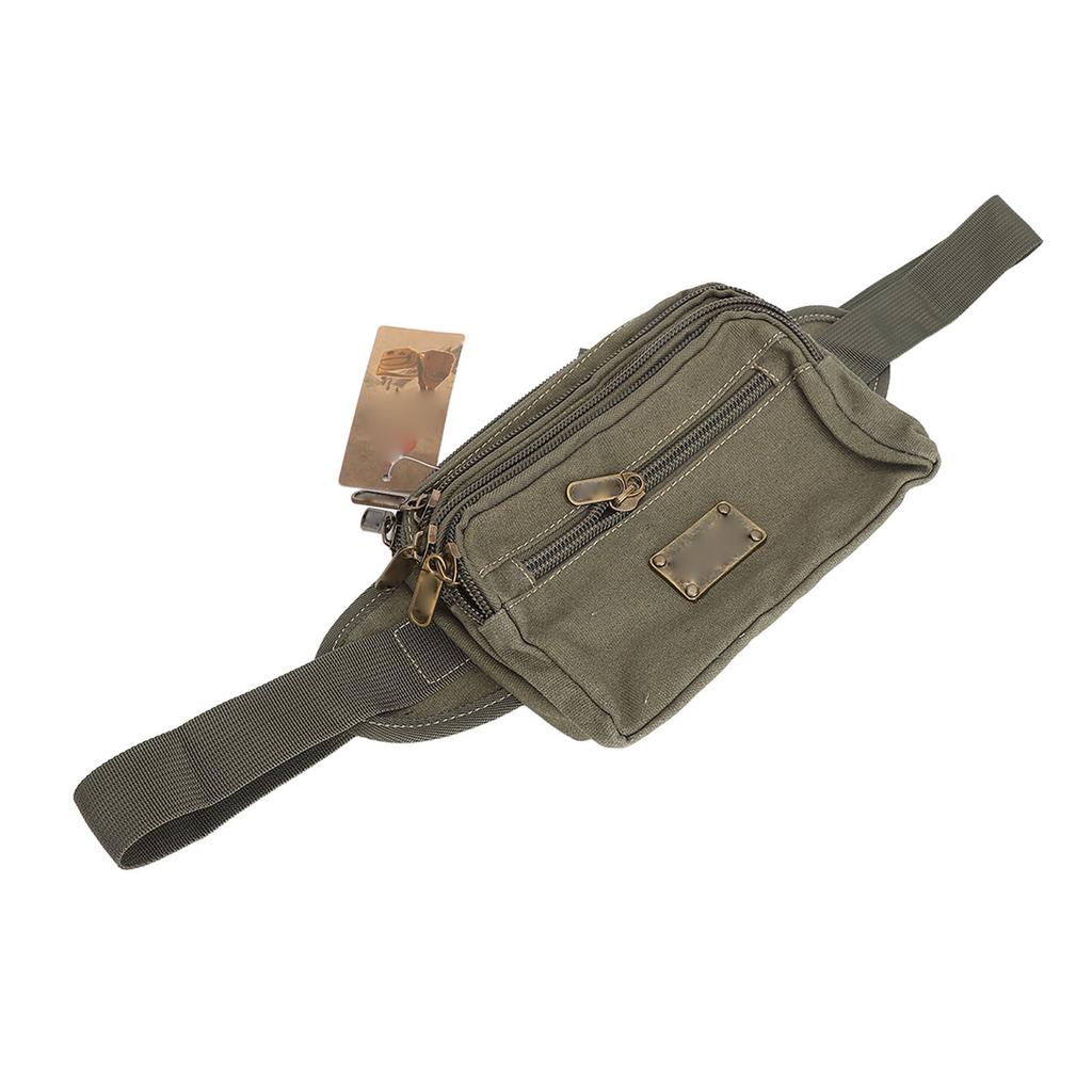 Sports Waist Bag Large Capacity Adjust Strap Multi Pockets Outdoor Waist Pouch for Men OD Green L