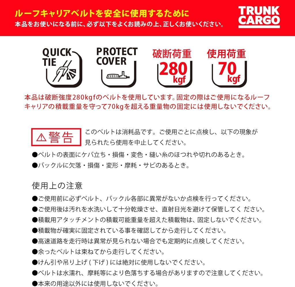 RISU Trunk Cargo Roof Carrier with Belt, Black, for Camping and Outdoor Use, GHON205