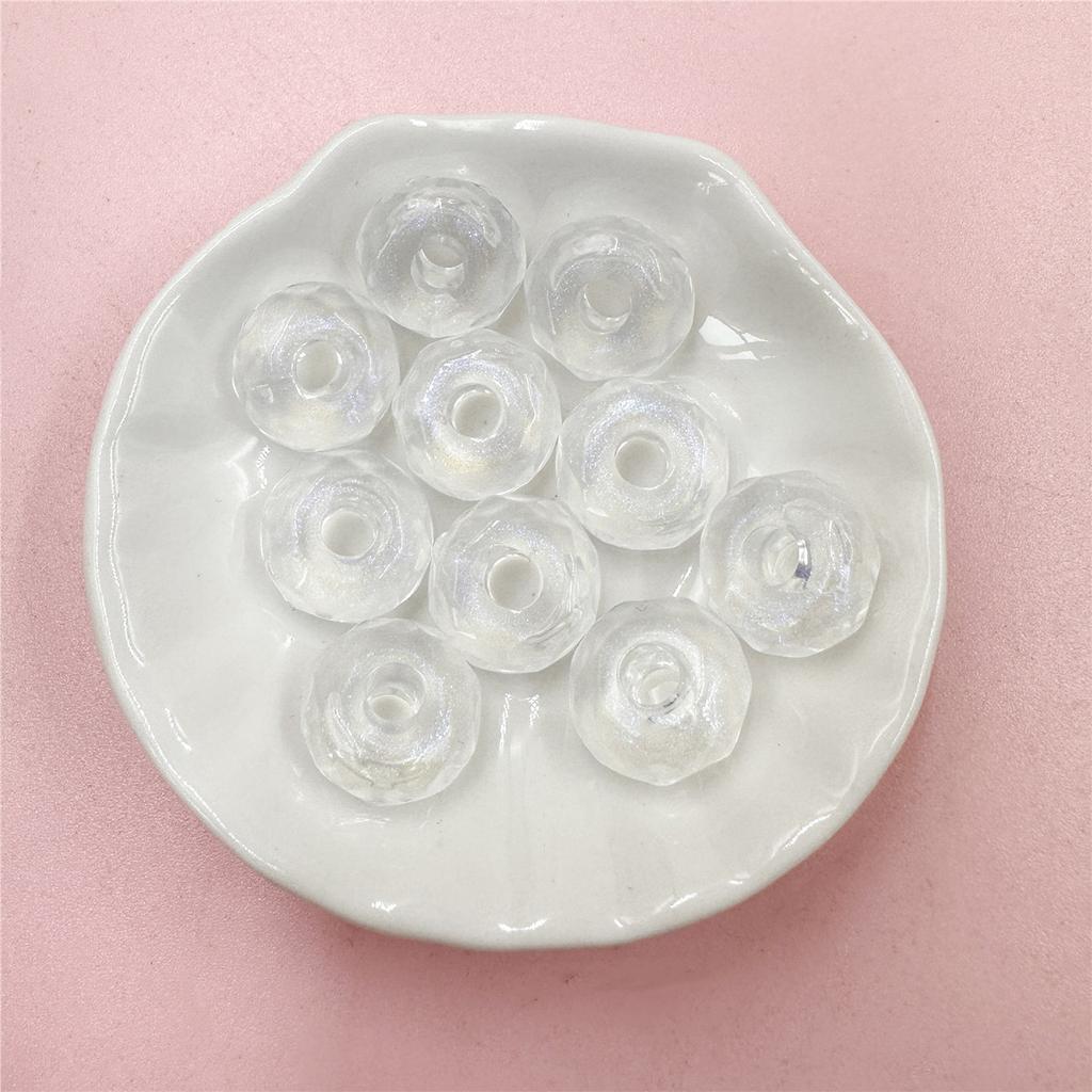 Home Party Supplies Transparent Cut Bead DIY Handmade Materials 15.5mm*7.5mm 10pcs Acrylic for Bracelet Jewelry Marking DIY Material Charms Big Hole