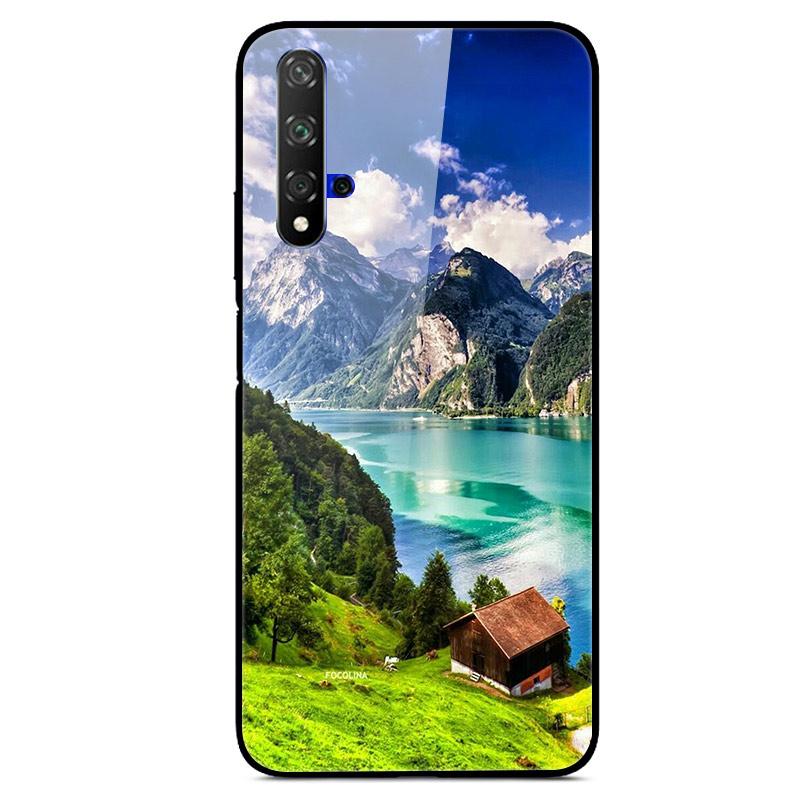 For Huawei Nova 5T Case Tempered Glass Cover 3D Cat Printing Case For Huawei Nova 5T 2019 5 T Phone Case For Huawei Nova5T Cover