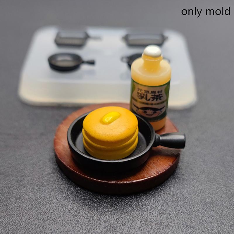 Противень для выпечки кукольного домика Силиконовая форма Мини-сковорода для кукольного домика Кукольный домик Кухонная утварь Аксессуары