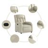 Electric Recliner Chair Cream Synthetic Leather