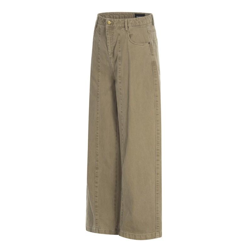 Mens Punk Vintage Straight Leg Cargo Pants Loose Fit Cotton Casual Wear