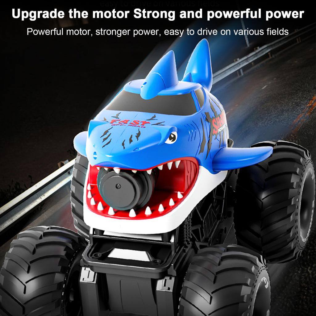 Amphibious RC Car, Remote Control Shark Toy with Water Spray, Gesture Sensing Off Road RC Truck, Water and Land RC