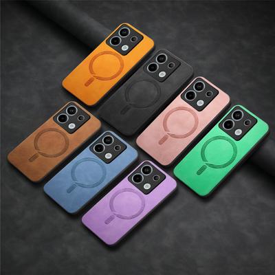 Роскошный винтажный кожаный чехол MagSafe для Xiaomi 13T Poco F6 X6 Pro M6 Redmi 13C Note 13 Pro, однотонный ударопрочный мягкий чехол для защиты объектива телефона