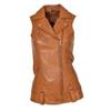 Jacket Western Classic Vest Coat Waistcoat Women Button Lambskin Leather Brown