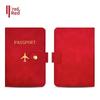 Leather Passport Protection Set with Edge-Bound PU Holder and Document Storage Bag