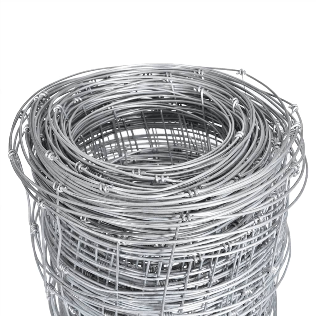 Garden Fence Galvanized Steel 50 x 1.25 m Silver