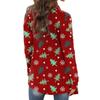 Рождественская женская мода Повседневная куртка-кардиган с длинным рукавом с принтом