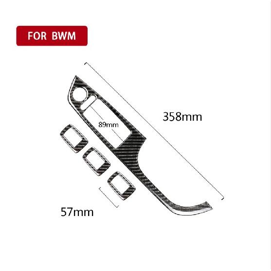 New Carbon Fiber Door Glass Switch Button Cover For 3 Series E90 2005-2012*
