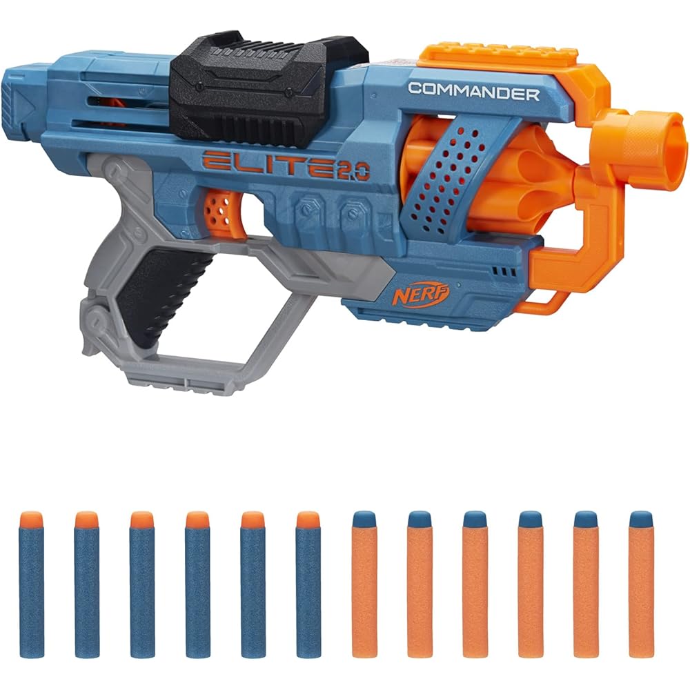 Hasbro Nerf Elite 2.0 Commander RD-6 Manual Blaster with 12 Darts Outdoor Toy for Ages 8 and Up
