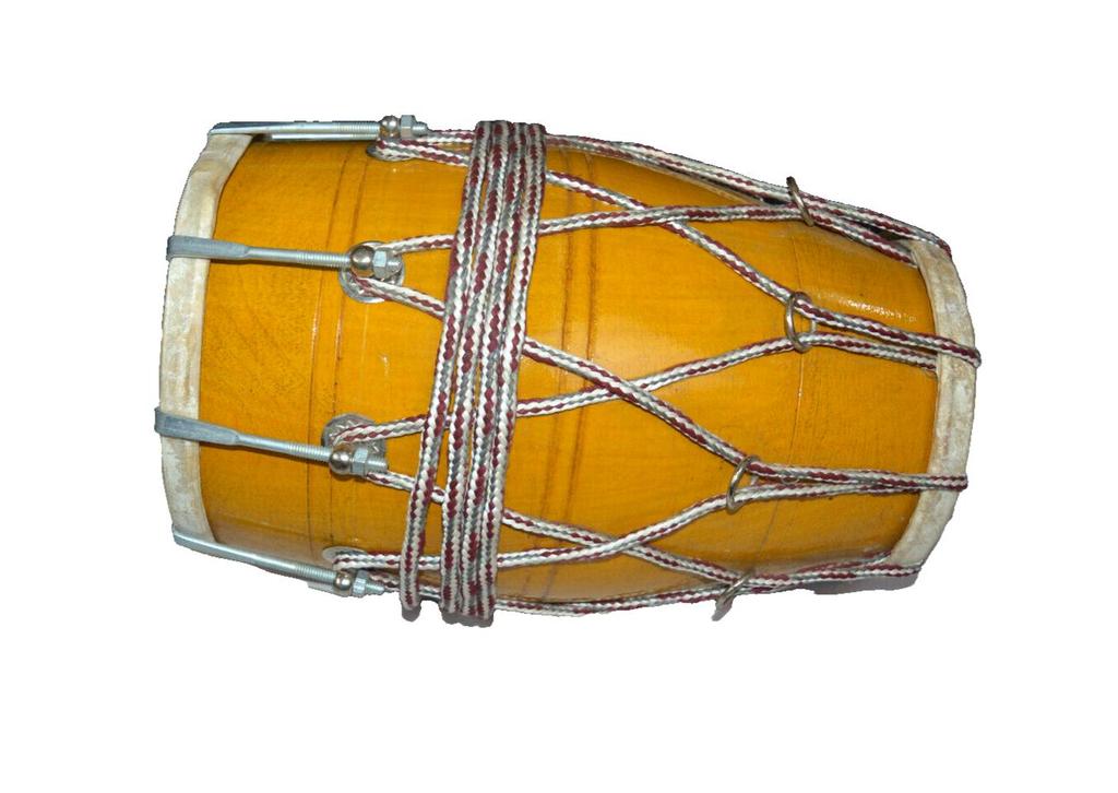 Traditional Yellow Dholak – Nut Bolt Wooden Musical Instrument