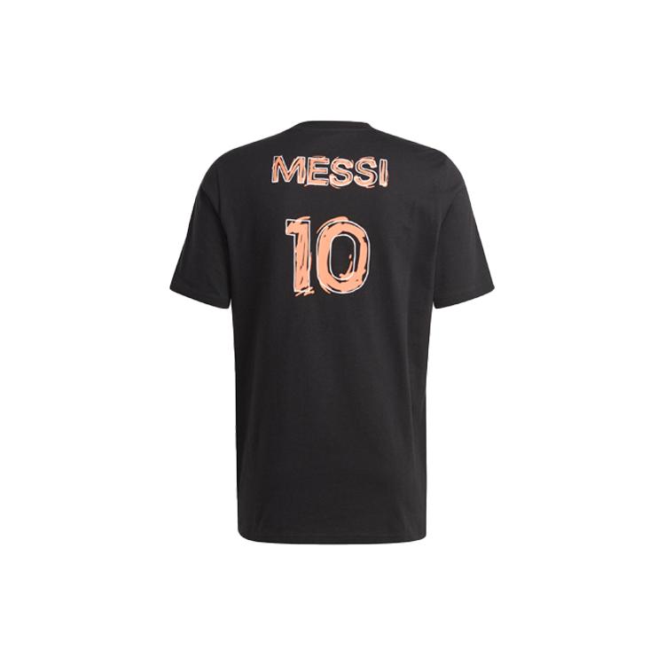 adidas Мужские черные футболки для футбола Месси, умеренный прямой крой, HT5182