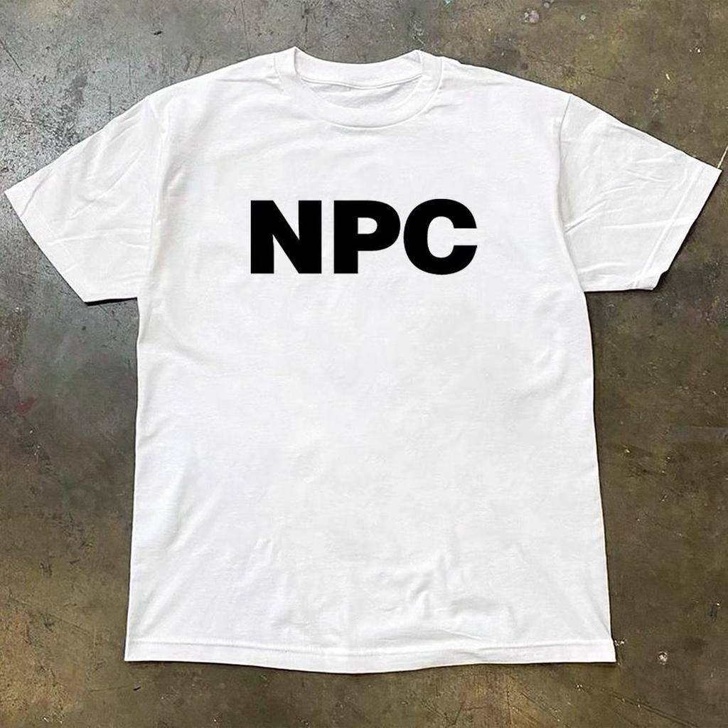 Shortsleeved Americanstyle Ins Casual Mens and Womens Crewneck Lettered NPC Printed Loose Cotton Top