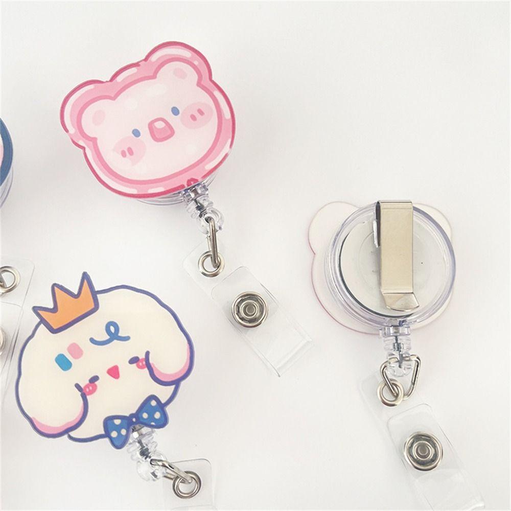 Chest Card Rabbit Students Name Card Holder Retractable Badge Reel ID Card Clips Nurse Badge Holder