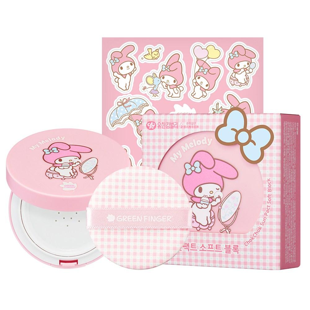 Green Finger Moist Sunpact Soft Block My Melody Edition SPF 50+ PA++++ 16g + My Melody Sticker Set, 1 Set