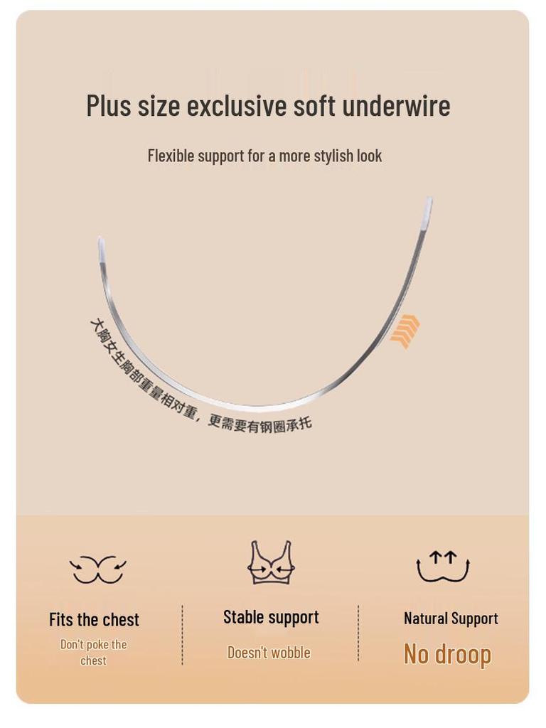 European and American Plus Size Full Cup Bra: Minimizes Large Busts, Anti-Sagging, Breathable Mesh for Enhanced Support and Comfort