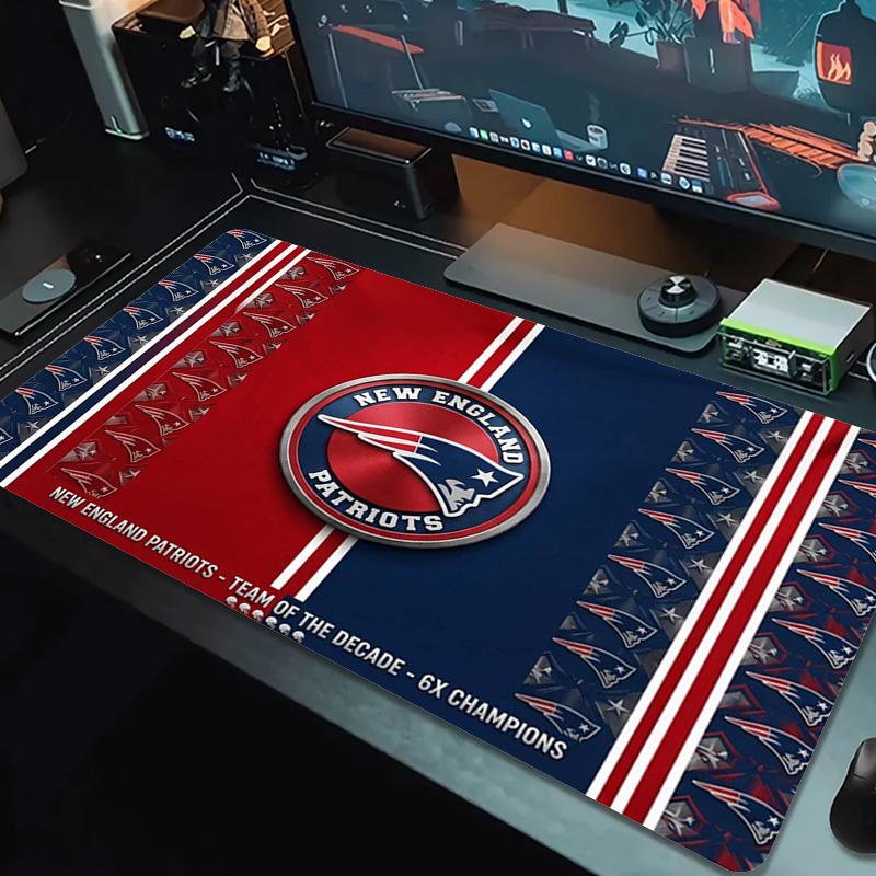 New England Patriots Logo Color Mouse Pad Large Gaming Table Cushion Non-slip Laptop Tablet Big Mousepad XXL Mat Mini PC Playmat With Lock edge