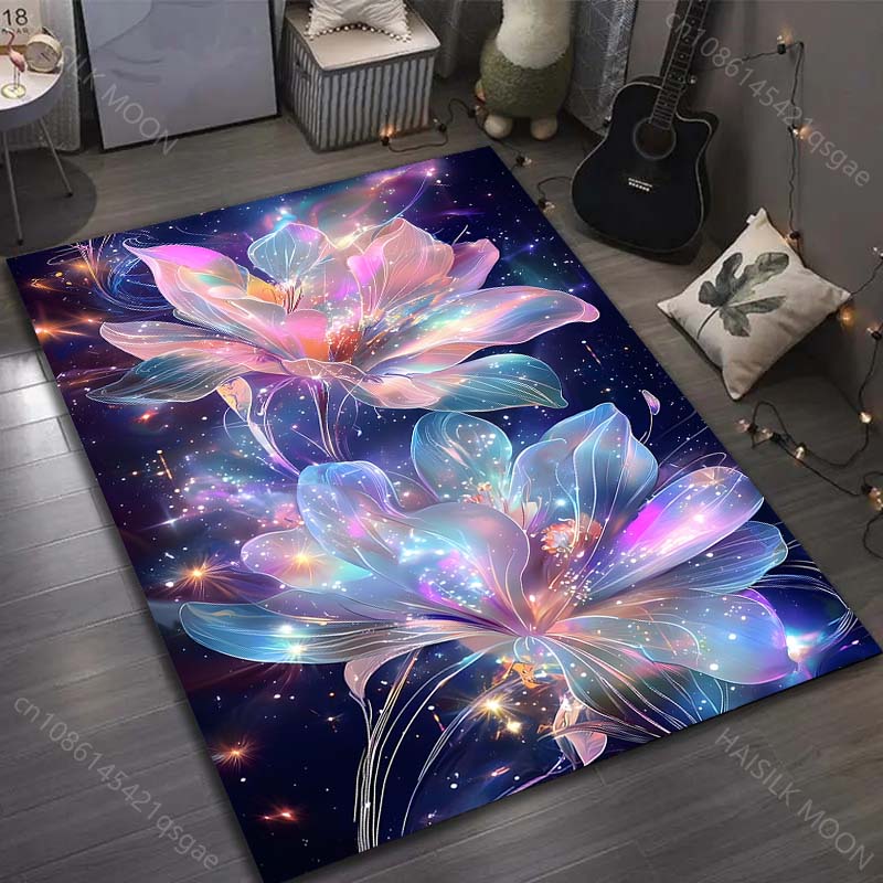 Multiple sizes Fantasy starry flowers Carpet for Living Room Bedroom Sofa Home Decor Rus Non-slip Floor Mat Luxury Gift
