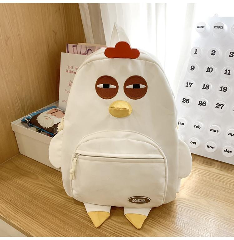 Студенческий школьный рюкзак большой емкости, женский рюкзак с рисунком цыпленка, детский рюкзак