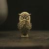 1 шт. Ретро Медь Животное Чайный питомец Настольное украшение Антикварная Твердая Латунь Сова Миниатюрные фигурки Домашний декор Поделки