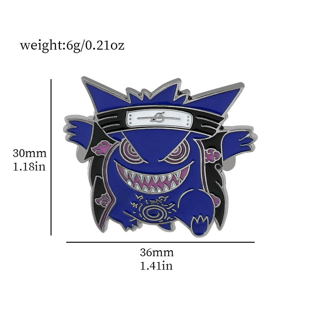 Мультяшный Креативный Смешной Покемон Металлический Значок Призрак Яд Карманный Эльф Волшебный Пин