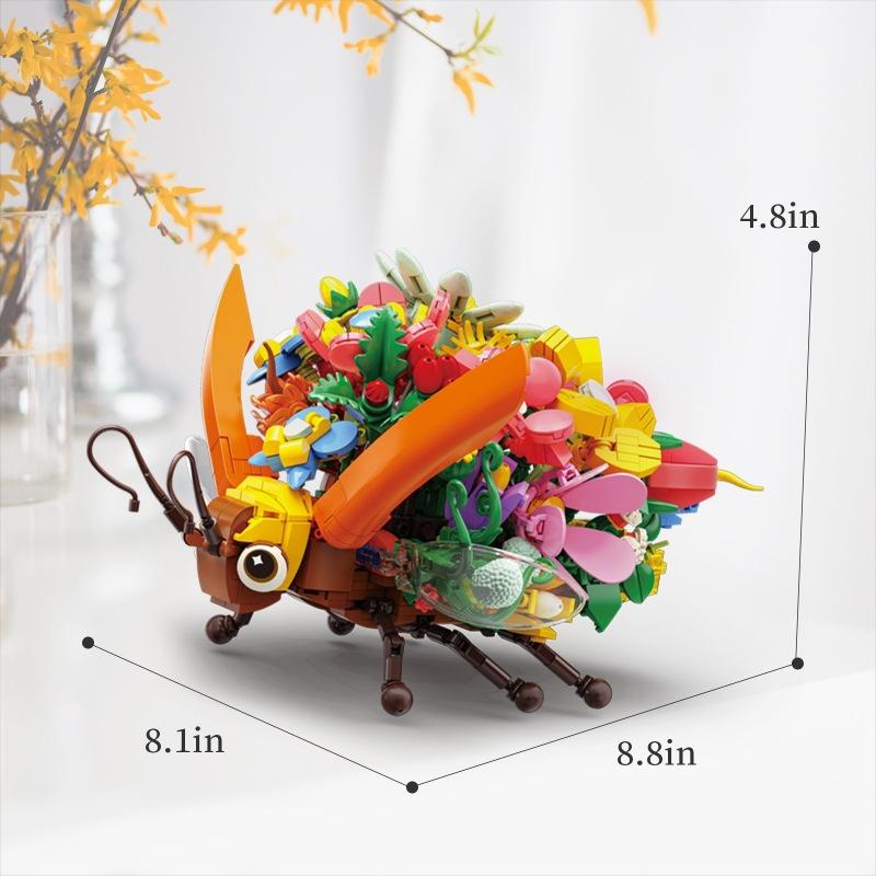 994 шт. MOC Insect Series Светящиеся в темноте сочные строительные блоки игрушечные Светлячки