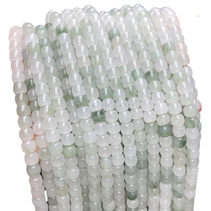 8/10мм Натуральный Тяньшаньский Нефрит Старой Формы Бусины - Ледяной Нефрит Камень Яблочные Бусины для DIY Ювелирных Изделий
