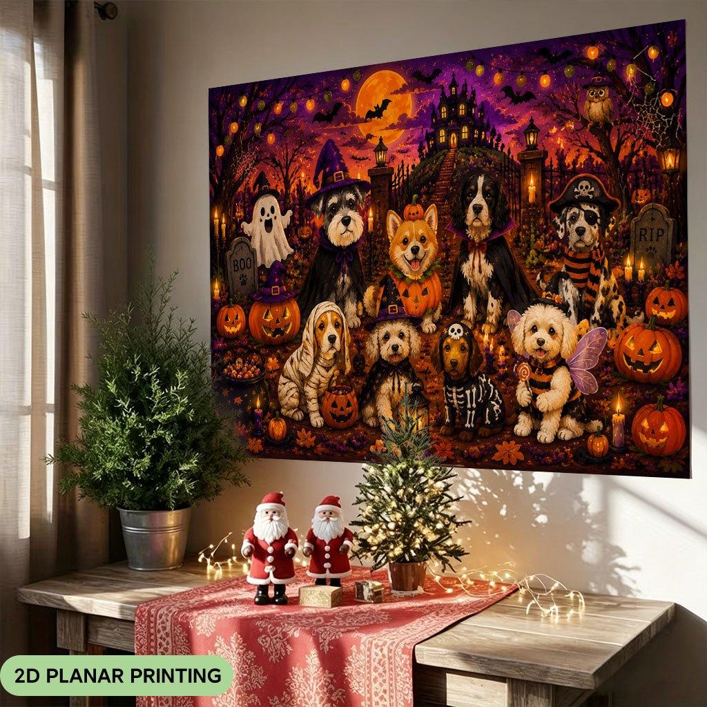 1 piece of 2D flat banner, Halloween pet costume collection, polyester fabric background clothzyc