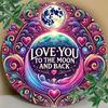 2D Flat 20cm Love You Until the Moon and Come Back Wooden Wall Hanging Decor - Universal Holiday Wooden Pendant, Home Decoration, Welcome Sign Party