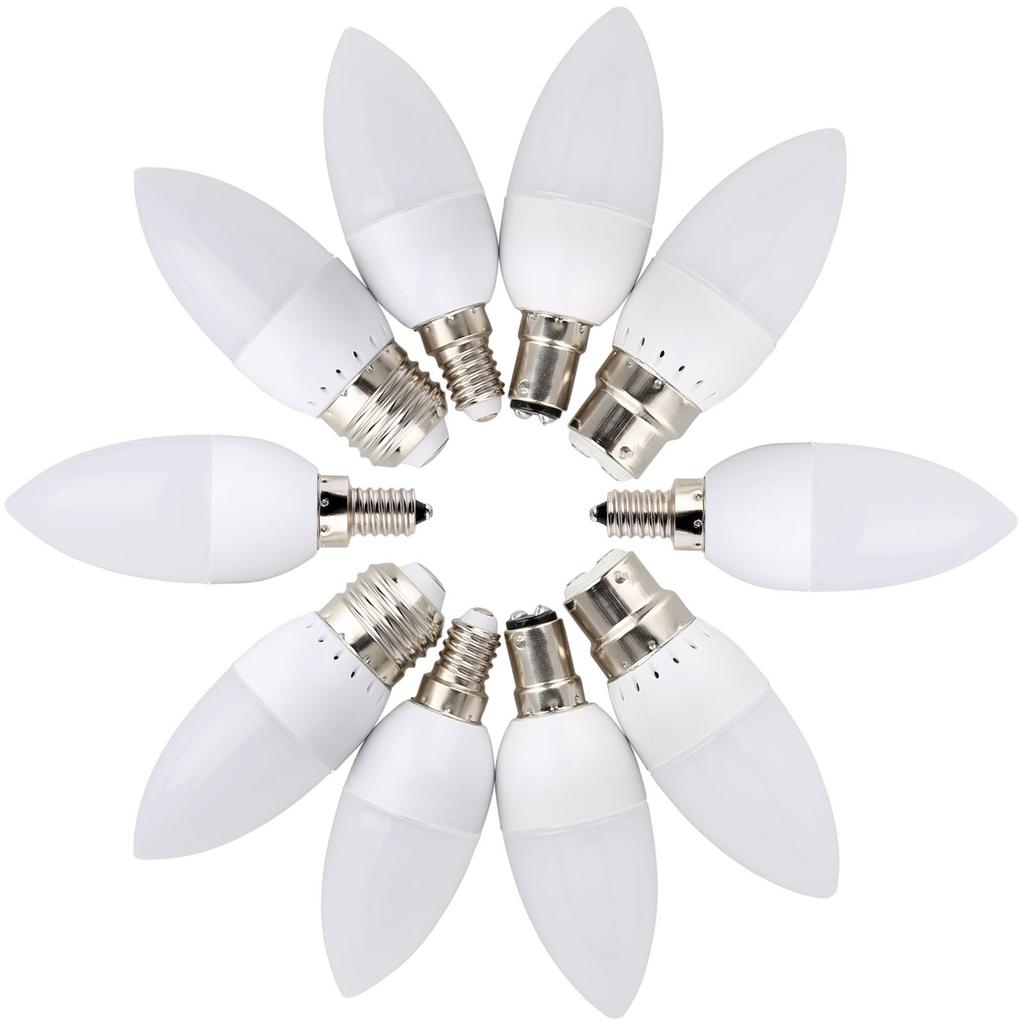 E27 E14 3W 220V LED Chandelier Flame Candle Light Bulb Lamp 2835SMD White