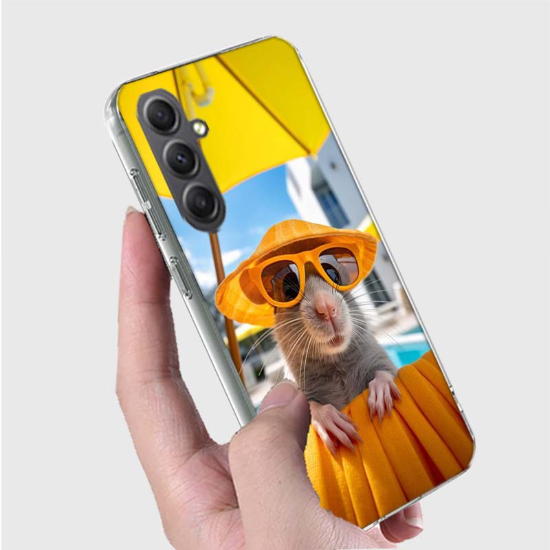 Cute Hamster Phone Case for Samsung A16 A26 A36 A56 A17 A37 A57 A07 A06 A02S A03 A04S A05S Galaxy Note 20 10 A50S A71 A51 A31 A3