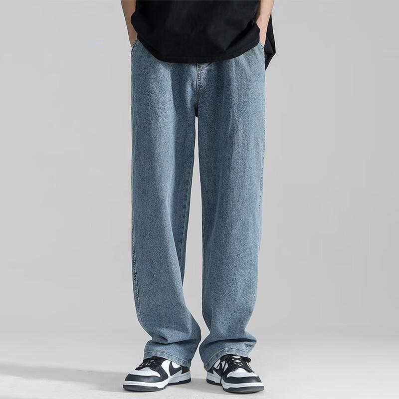 Мужские легкие джинсы прямого кроя из смеси тенселя