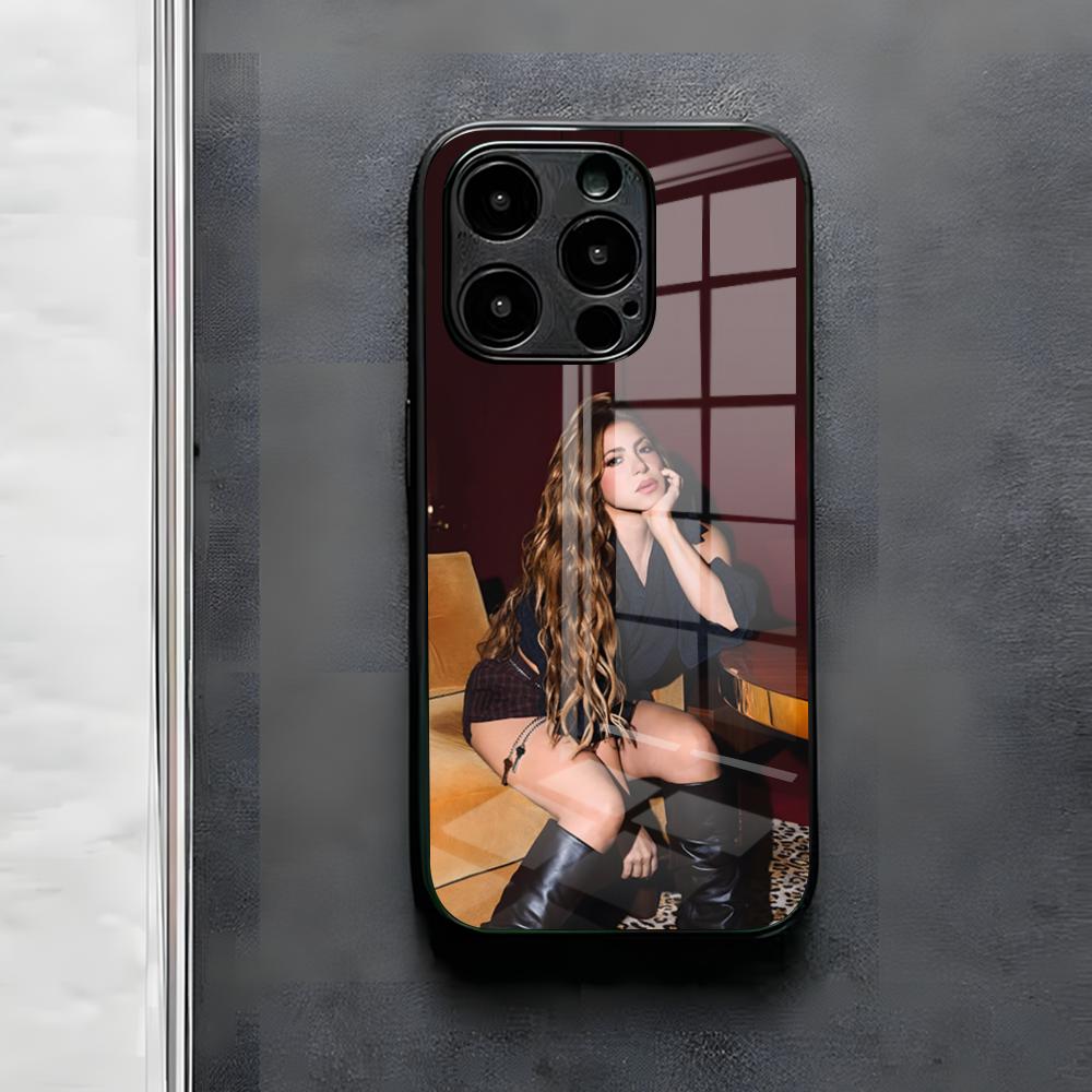 Чехол для телефона Singer Famous S-Shakira для iPhone 17 Air 16 E Pro Max 15 14 13 Mini 12 Pro 11 Max Plus Черная стеклянная крышка