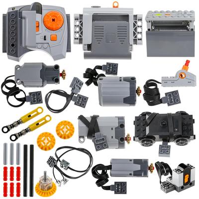 BloxBrix Набор из 28 деталей Classic Technic с моторами, Совместим с основными брендами, Включает моторы с функцией источника питания, Амортизаторы, Дифференциал