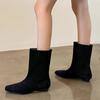 Модные Элегантные Женские Ботильоны Бренд Вечеринка Модные Сапоги Тренд 2025 Новая Обувь Квадратный Носок Обувь на Плоской Подошве Зимние Рыцарские Гладиаторские Боты