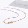 35-80cm 1mm Thin 925 Sterling Silver Rose Gold Color Beaded Curb Chain Necklace Women Jewelry Kolye Collares Collane Ketting