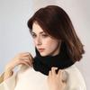 Новый осенне-зимний вязаный теплый шарф-снуд для женщин, однотонный, с ажурной вязкой, мягкий, для улицы, согревающий воротник, шарфы-свитеры