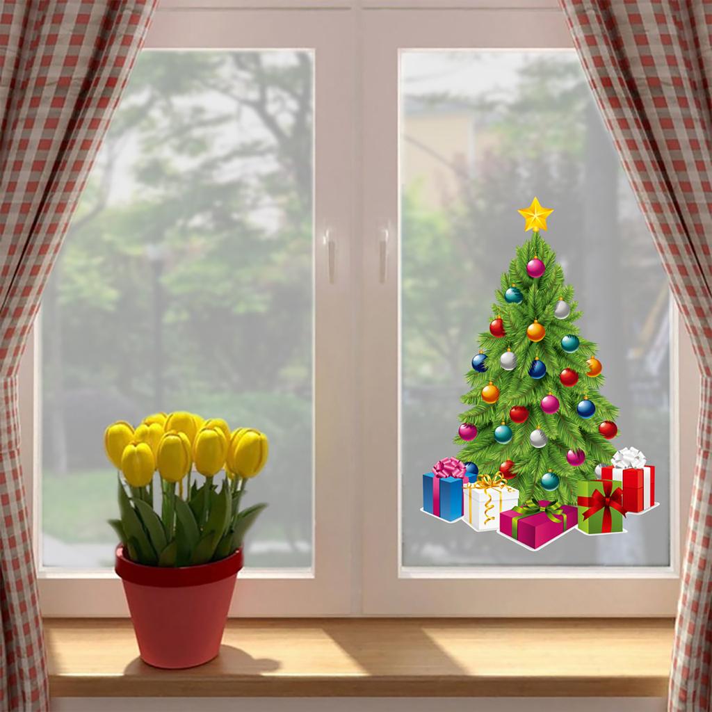 Christmas Window Clings Window Stickers Decor Xmas Snowman Snowflake Window Decor