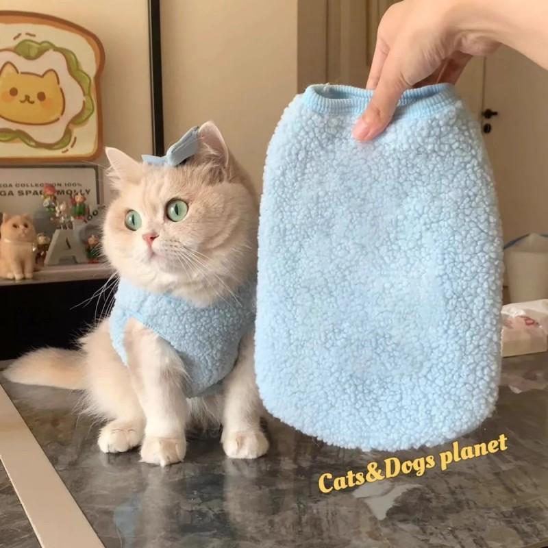 Pet Warm Fleece Vest Cats Small Dogs Winter Soft Cozy Sleeveless Jacket Size S To XXL