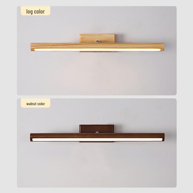 Modern Minimalist LED Vanity Light - Nordic Solid Wood Design for Bathroom