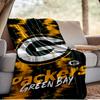 Green Bay Packers Logo Blanket Outdoor Flannel Blanket for Camping, Hiking, Garden Parties, Picnic Essentials,gift for family and friends