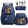 Riman ONE PIECE USB кодовый замок рюкзак студенческий школьный рюкзак сумка через плечо пенал набор из трех предметов для мужчин и женщин